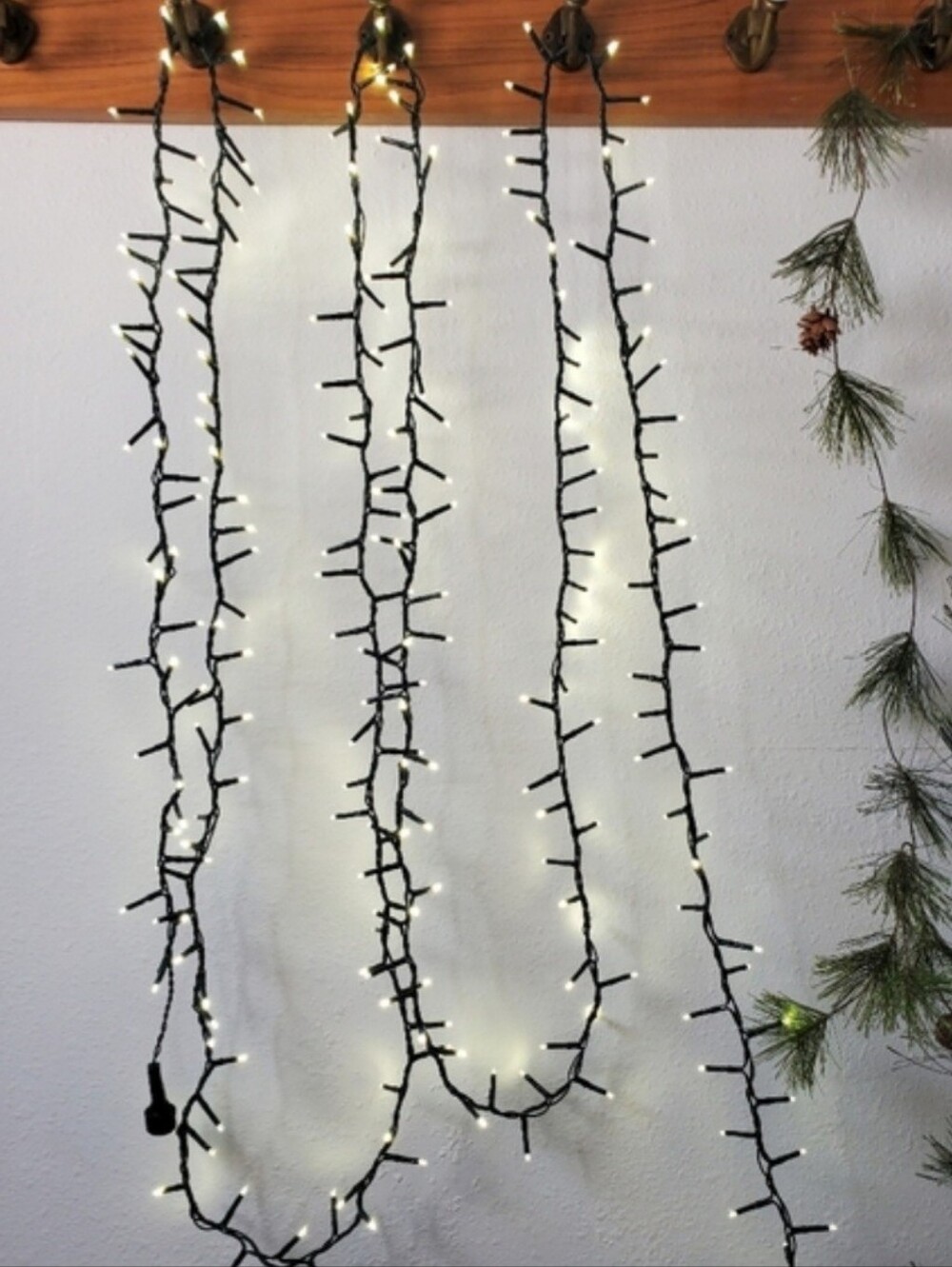 8 Functions 250 LED True White String Lights  Green Wire Christmas